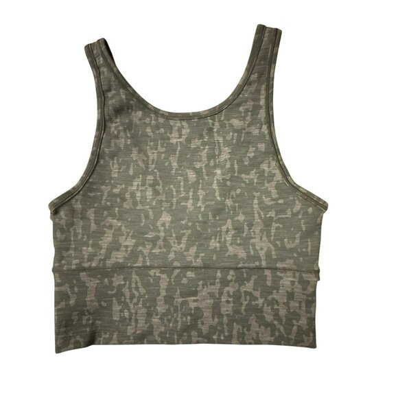 lululemon athletica Tops - Lululemon Power Pivot Tank Top 6? 4? Olive Green Camo Workout Cropped Small
